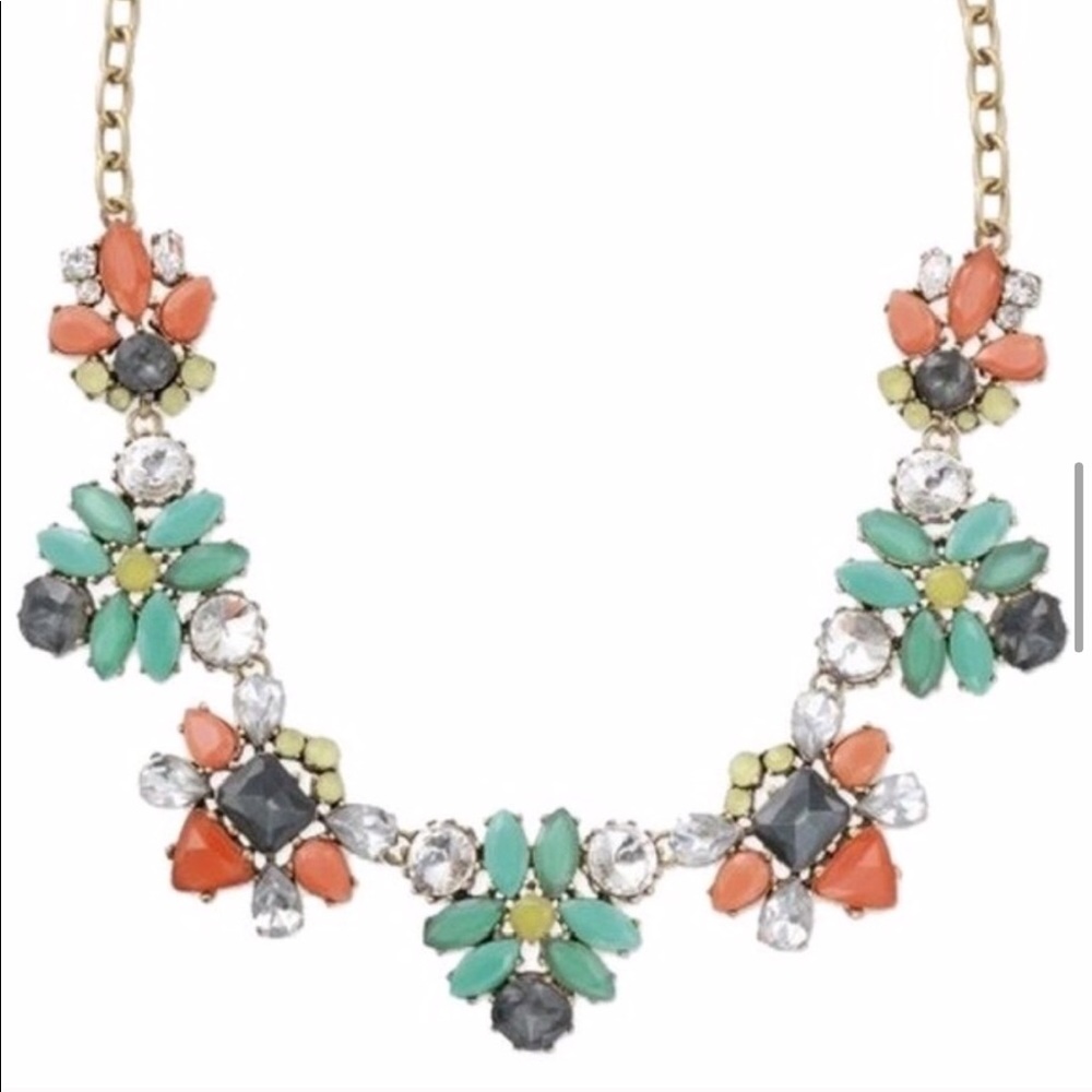 Stella & Dot | Retired Teal Coral & Crystal Elodie Statement Necklace - Picture 14 of 16